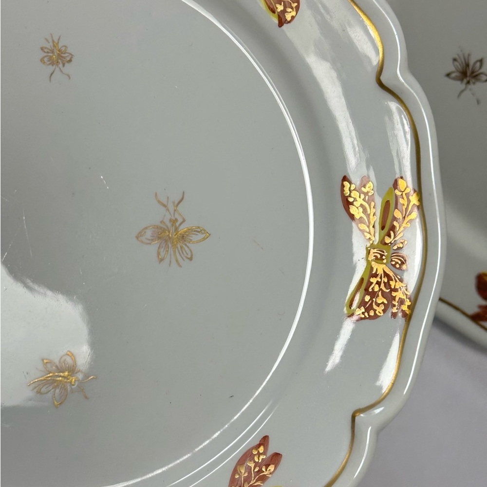 13pc (12+1) Antique Tiffany & Co. 8” Plates Dragonfly/Butterfly/ Bows Numbered - Picture 5 of 15